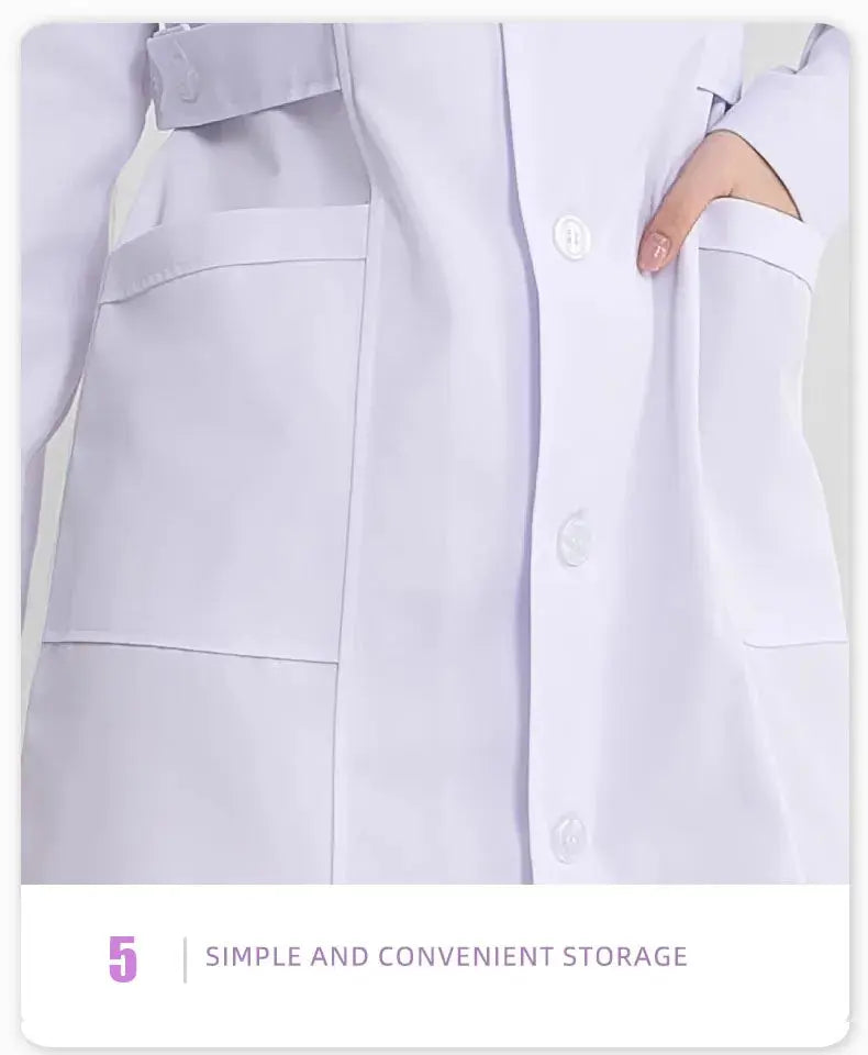 Blouse médicale blanche pour femme, blouse d'infirmière en coton, vêtements de travail d'hôpital, uniforme de travail professionnel de laboratoire scientifique de pharmacie MedSurgery Store For Digital Health