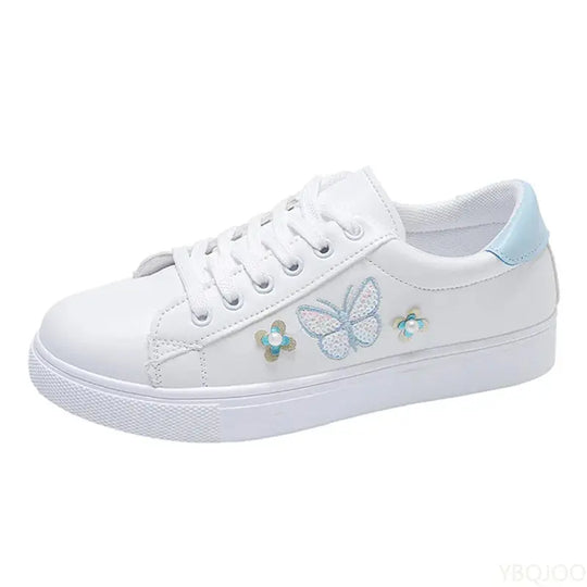 Nouvelles chaussures blanches pour femmes, chaussures plates respirantes à la mode, chaussures décontractées à lacets en cuir, baskets confortables et polyvalentes pour femmes MedSurgery Store For Digital Health