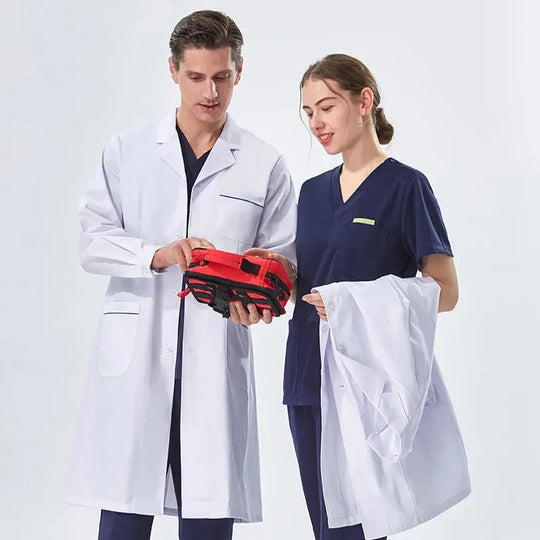 Blouse de laboratoire blanche bon marché pour femmes, hommes, étudiants, chimie, professionnels de la santé, infirmière, manches longues, blouse de médecin XK002 MedSurgery Store For Digital Health