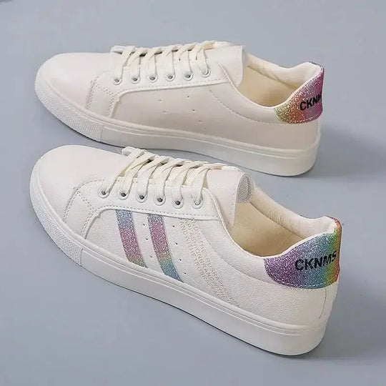 *Chaussures vulcanisées en cuir Pu pour femmes, baskets blanches, mode printemps, nouvelles chaussures blanc cassé MedSurgery Store For Digital Health