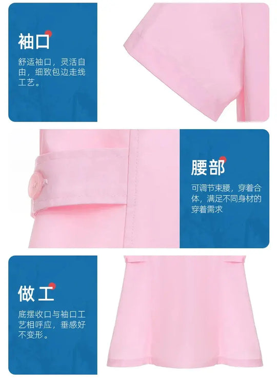 Ensemble de gommage court rose, uniforme médical pour infirmière et médecin, vêtements pour femmes, tenue d'infirmière deux pièces, robe d'hôpital de salon de beauté avec logo MedSurgery Store For Digital Health