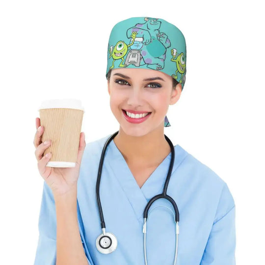 Casquette de travail réglable personnalisée avec dessin animé Monsters University, casquette chirurgicale pour hommes et femmes, casquette chirurgicale pour infirmières, médecins et chirurgiens MedSurgery Store For Digital Health