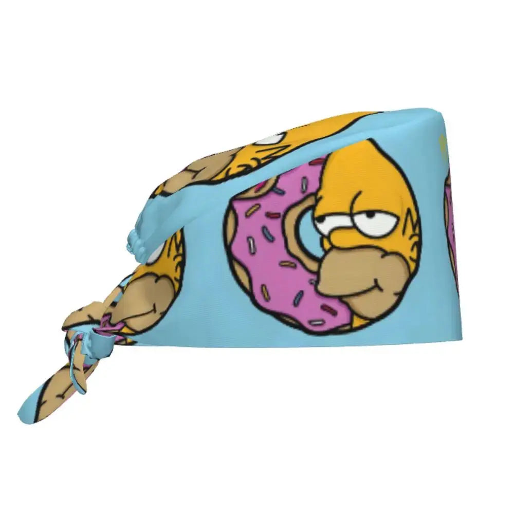 Personnalisé The Simpsons Cartoon Staff Medical Scrubs Hat Men Women Medical Nursing Surgical Scrub Caps MedSurgery Store For Digital Health