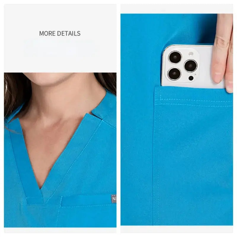 Haut de travail, uniforme de médecin et d'infirmière, pantalon uni avec plus de poches, pantalon dentaire, blouse unisexe, ensemble de 3 pièces CJdropshipping