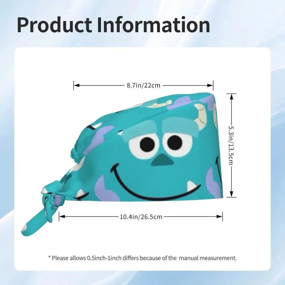 Casquette de travail réglable personnalisée avec dessin animé Monsters University, casquette chirurgicale pour hommes et femmes, casquette chirurgicale pour infirmières, médecins et chirurgiens MedSurgery Store For Digital Health