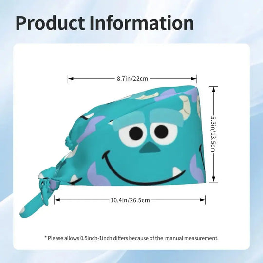 Casquette de travail réglable personnalisée avec dessin animé Monsters University, casquette chirurgicale pour hommes et femmes, casquette chirurgicale pour infirmières, médecins et chirurgiens MedSurgery Store For Digital Health
