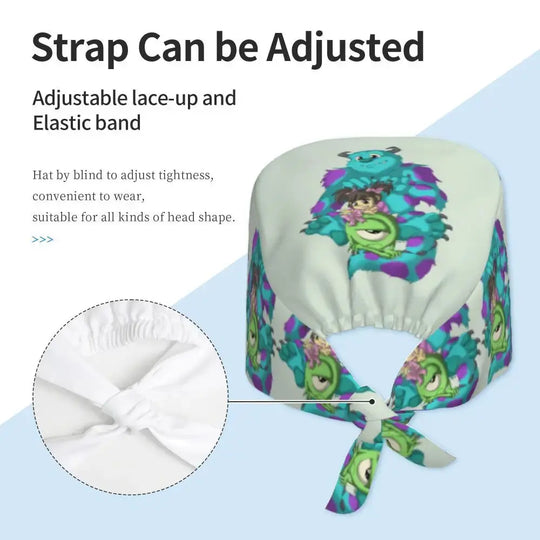 Casquette de travail réglable personnalisée avec dessin animé Monsters University, casquette chirurgicale pour hommes et femmes, casquette chirurgicale pour infirmières, médecins et chirurgiens MedSurgery Store For Digital Health
