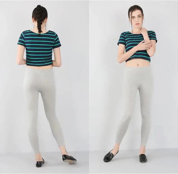 Leggings extensibles en fibre de bambou pour femmes, neuf points, décontractés, grande taille, printemps, été et automne, nouveau de 2024 DSers Fulfillment