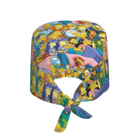Personnalisé The Simpsons Cartoon Staff Medical Scrubs Hat Men Women Medical Nursing Surgical Scrub Caps MedSurgery Store For Digital Health