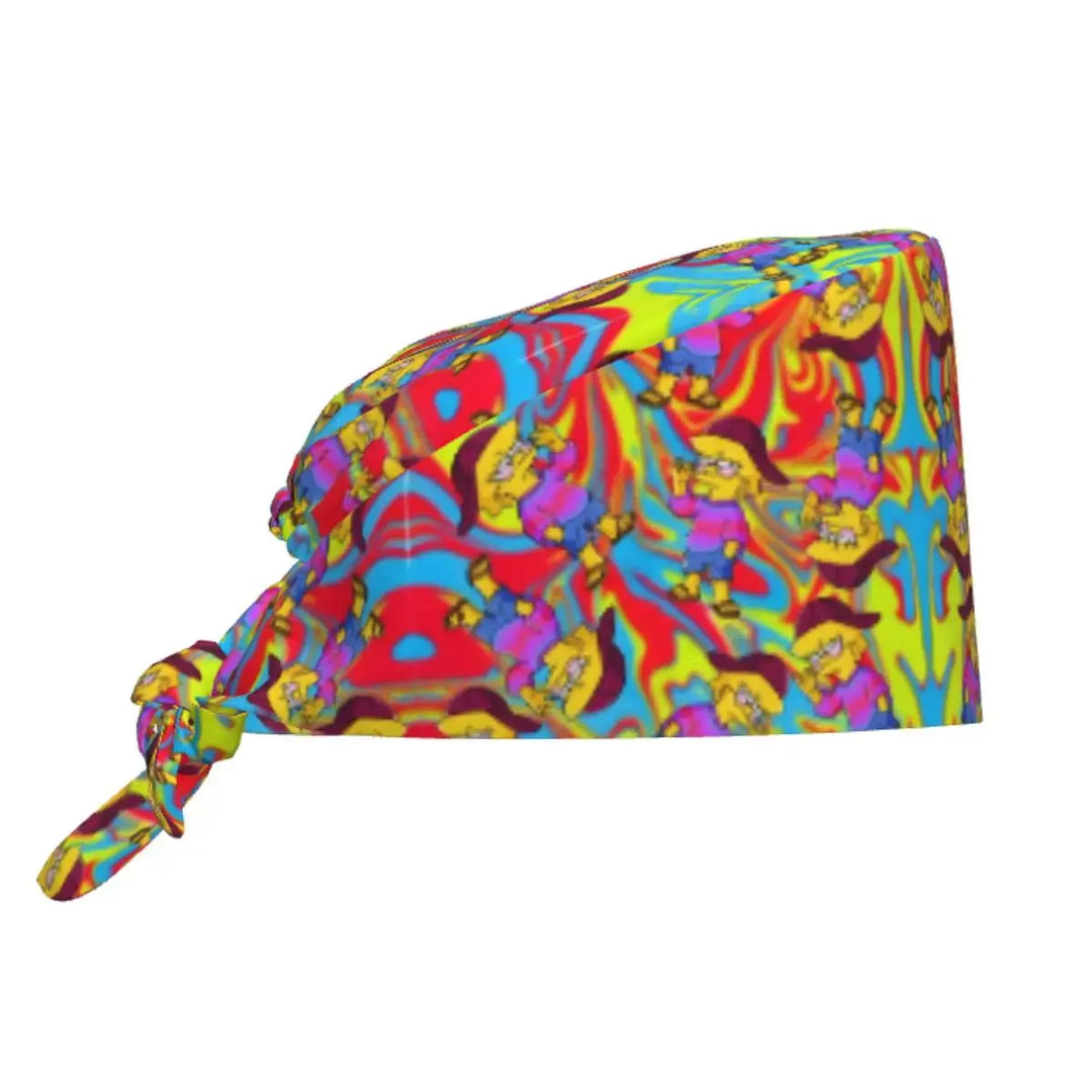 Personnalisé The Simpsons Cartoon Staff Medical Scrubs Hat Men Women Medical Nursing Surgical Scrub Caps MedSurgery Store For Digital Health