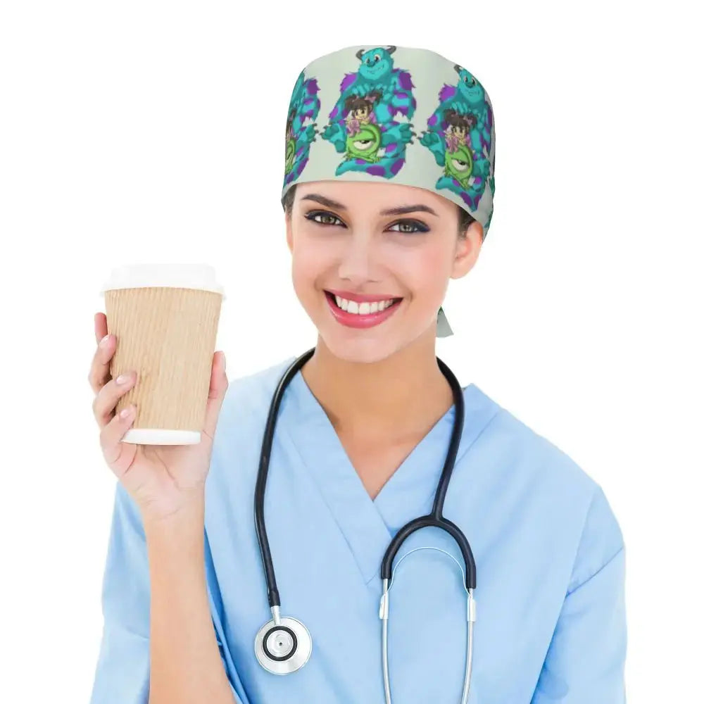 Casquette de travail réglable personnalisée avec dessin animé Monsters University, casquette chirurgicale pour hommes et femmes, casquette chirurgicale pour infirmières, médecins et chirurgiens MedSurgery Store For Digital Health