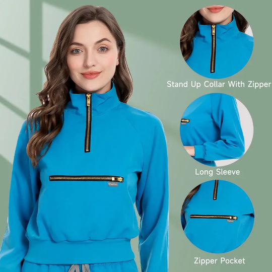 MSORMOSIA Elite Surgical Jacket - Veste de bloc élastique avec poches professionnelles (MSO-42035-37) CJdropshipping
