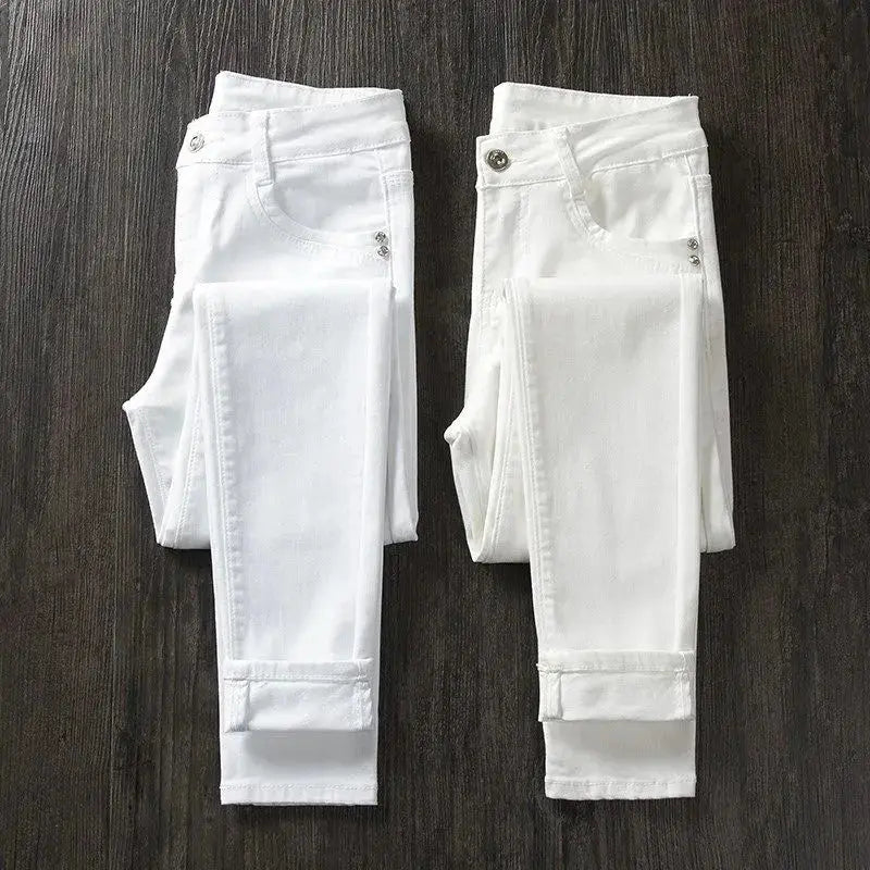 Pantalon skinny blanc pour femme, Jeans skinny taille haute, extensible, à la mode, printemps/été/automne, 2022 MedSurgery Store For Digital Health