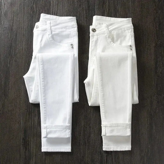 Pantalon skinny blanc pour femme, Jeans skinny taille haute, extensible, à la mode, printemps/été/automne, 2022 MedSurgery Store For Digital Health