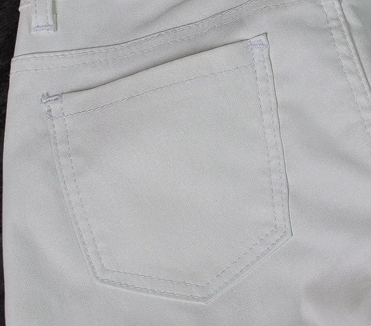 Pantalon taille basse pour femme, pantalon élastique moulant avec double fermeture éclair, pantalon en faux cuir blanc pour femme MedSurgery Store For Digital Health
