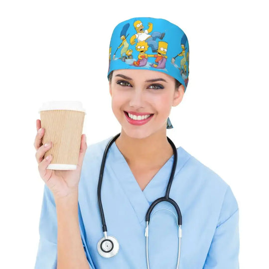 Casquette de travail réglable personnalisée avec explosion de cerveau, casquette chirurgicale des Simpsons, casquette chirurgicale pour infirmier, médecin, chirurgien, pour Chef MedSurgery Store For Digital Health