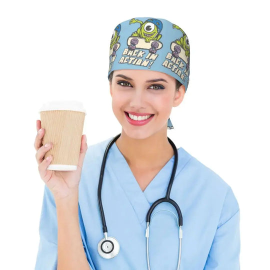Casquette de travail réglable personnalisée avec dessin animé Monsters University, casquette chirurgicale pour hommes et femmes, casquette chirurgicale pour infirmières, médecins et chirurgiens MedSurgery Store For Digital Health