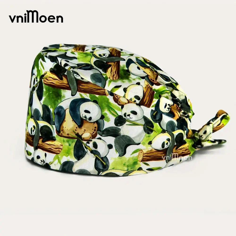 Casquette en coton imprimé chat rose pour animalerie, casquette d'infirmière vétérinaire, casquette absorbante, casquette de dentiste, casquette de salon de coiffure par MedSurgery Store For Digital Health