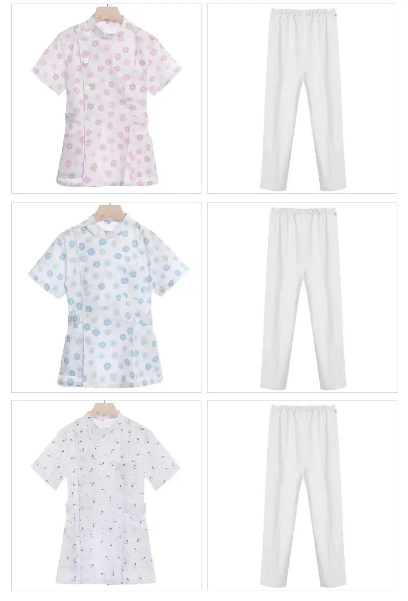 Ensemble de gommage court rose, uniforme médical pour infirmière et médecin, vêtements pour femmes, tenue d'infirmière deux pièces, robe d'hôpital de salon de beauté avec logo MedSurgery Store For Digital Health
