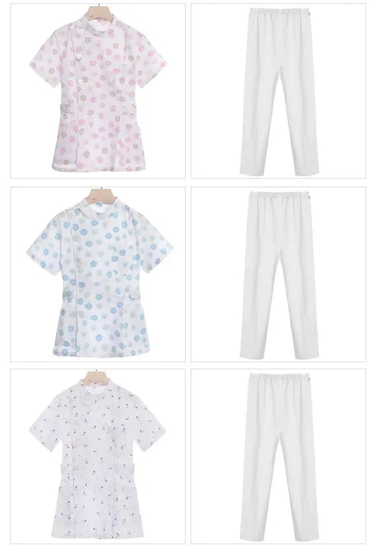 Ensemble de gommage court rose, uniforme médical pour infirmière et médecin, vêtements pour femmes, tenue d'infirmière deux pièces, robe d'hôpital de salon de beauté avec logo MedSurgery Store For Digital Health