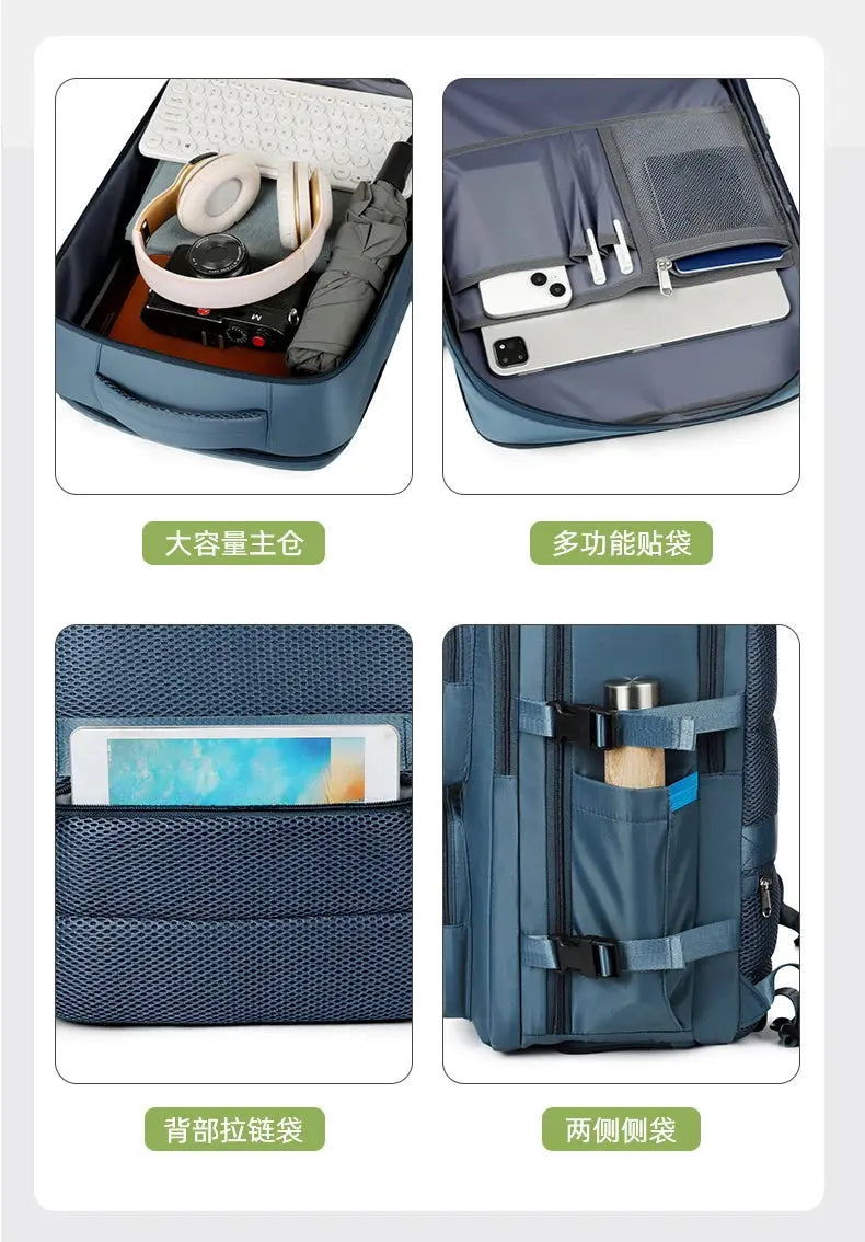 Grand sac à dos de voyage pour femmes et hommes, sac de cabine, sac à dos d'avion imperméable multifonctionnel avec chargement USB, sac à dos antivol MedSurgery Store For Digital Health