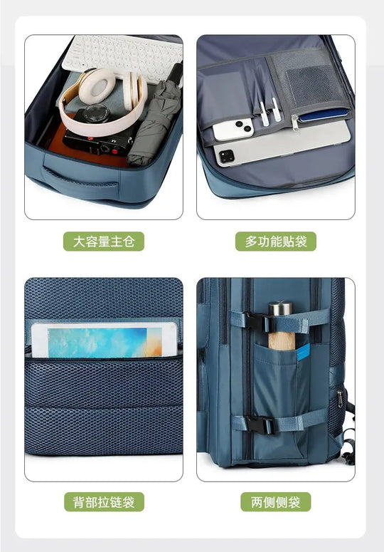 Grand sac à dos de voyage pour femmes et hommes, sac de cabine, sac à dos d'avion imperméable multifonctionnel avec chargement USB, sac à dos antivol MedSurgery Store For Digital Health