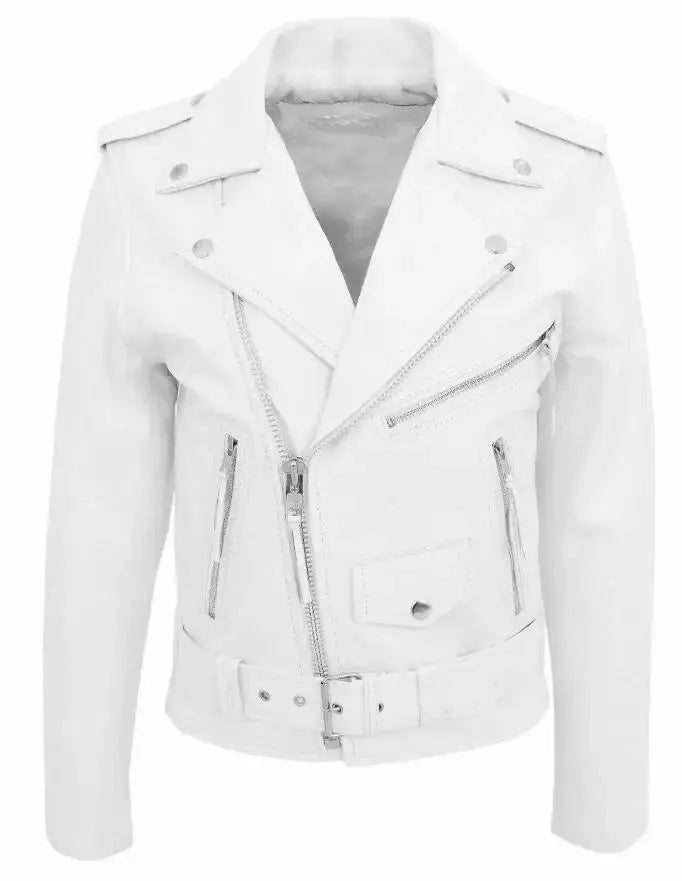 Veste en cuir PU blanc pour homme, manteau à manches longues style moto punk, automne hiver MedSurgery Store For Digital Health