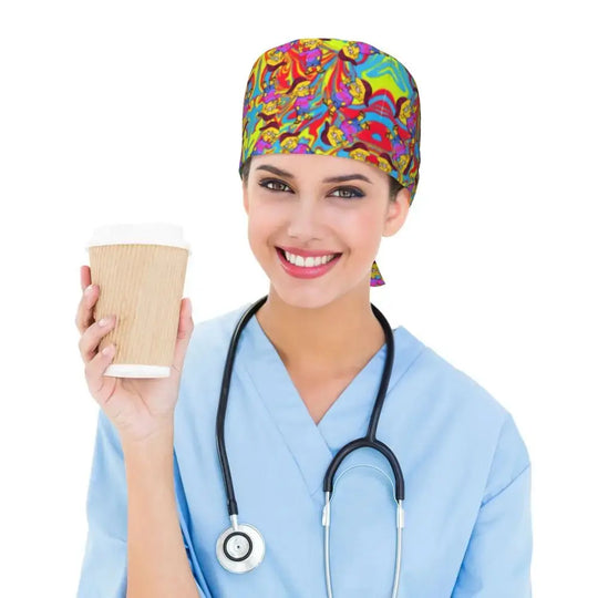 Personnalisé The Simpsons Cartoon Staff Medical Scrubs Hat Men Women Medical Nursing Surgical Scrub Caps MedSurgery Store For Digital Health