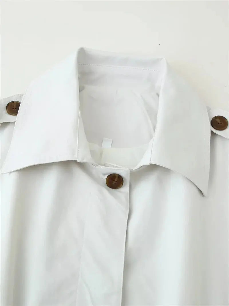 Trench-coat pour femmes, nouveau manteau court avec ceinture, revers, haut décontracté et habillé pour femmes 2025 MedSurgery Store For Digital Health