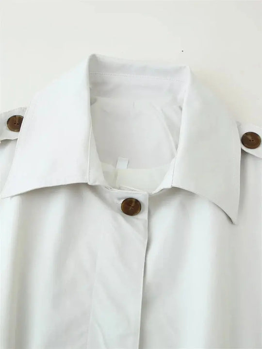 Trench-coat pour femmes, nouveau manteau court avec ceinture, revers, haut décontracté et habillé pour femmes 2025 MedSurgery Store For Digital Health