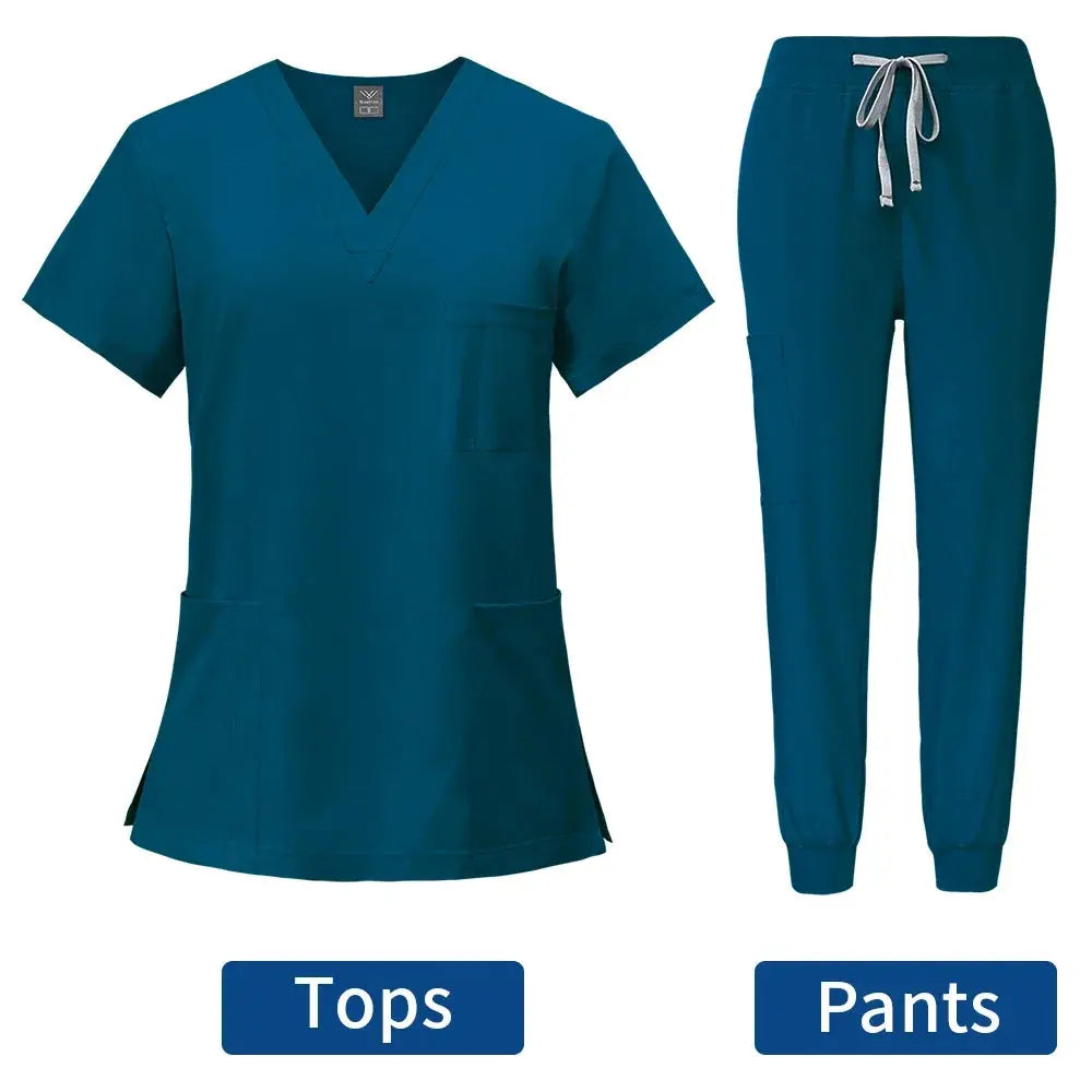 Uniformes médicaux moulants pour femmes, ensembles de blouses, accessoires de soins infirmiers, blouses de chirurgie hospitalière, cliniques dentaires, salons de beauté, vêtements de travail CJdropshipping