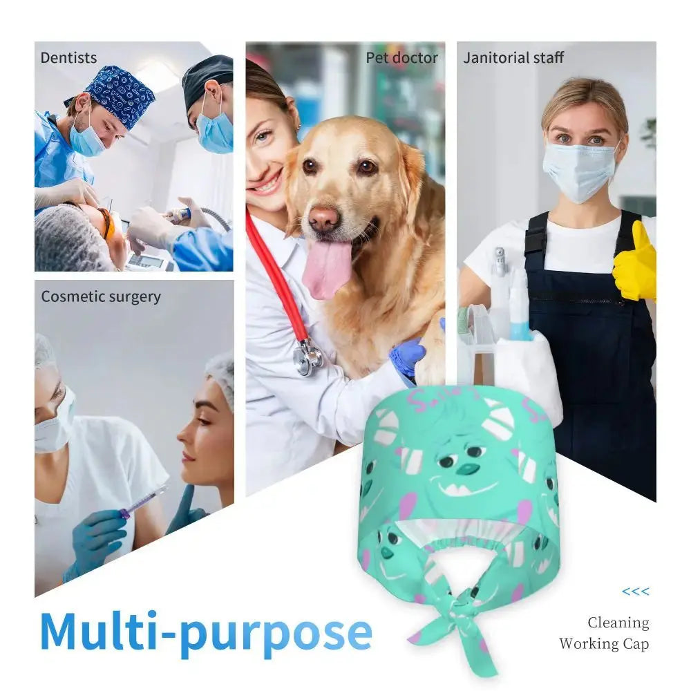 Casquette de travail réglable personnalisée avec dessin animé Monsters University, casquette chirurgicale pour hommes et femmes, casquette chirurgicale pour infirmières, médecins et chirurgiens MedSurgery Store For Digital Health