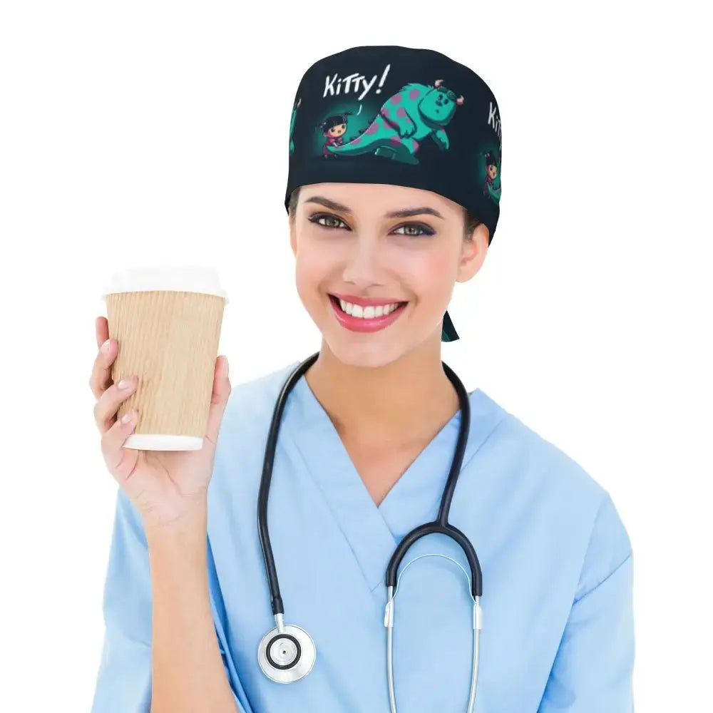 Casquette de travail réglable personnalisée avec dessin animé Monsters University, casquette chirurgicale pour hommes et femmes, casquette chirurgicale pour infirmières, médecins et chirurgiens MedSurgery Store For Digital Health