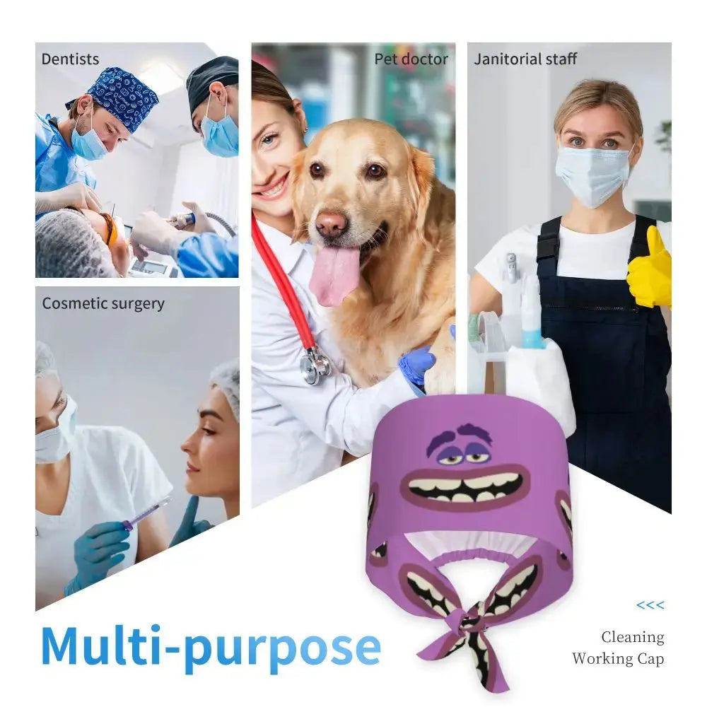 Casquette de travail réglable personnalisée avec dessin animé Monsters University, casquette chirurgicale pour hommes et femmes, casquette chirurgicale pour infirmières, médecins et chirurgiens MedSurgery Store For Digital Health