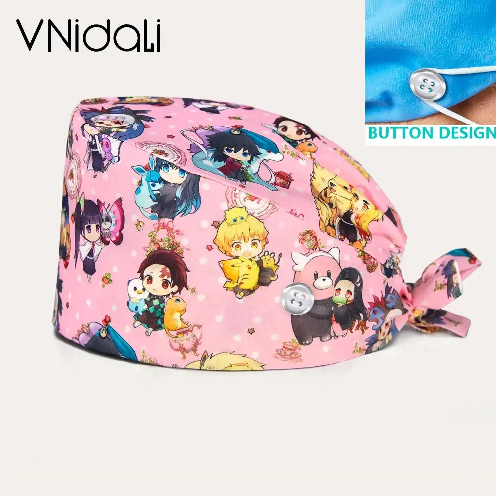 Casquette médicale multicolore pour femme, casquette de pharmacien, animalerie, bonnet bouffant, bonnet anti-poussière pour les soins infirmiers et le travail CJdropshipping