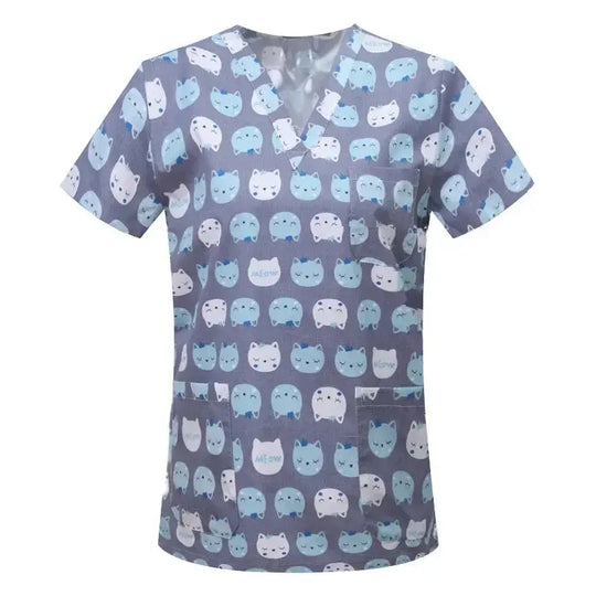 Blouse en coton imprimé animalier, blouse chirurgicale pour clinique vétérinaire, hôpital, soins infirmiers CJdropshipping