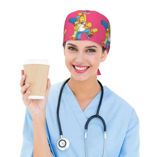 Casquette de travail réglable personnalisée avec explosion de cerveau, casquette chirurgicale des Simpsons, casquette chirurgicale pour infirmier, médecin, chirurgien, pour Chef MedSurgery Store For Digital Health