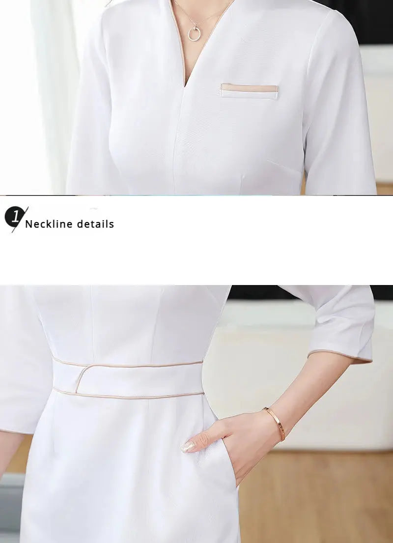 Uniforme d'été pour esthéticienne, combinaison à manches courtes pour salon de beauté, vêtements d'esthéticienne pour spa, vêtements de travail pour massage en hôtel, combinaison coréenne-BC MedSurgery Store For Digital Health