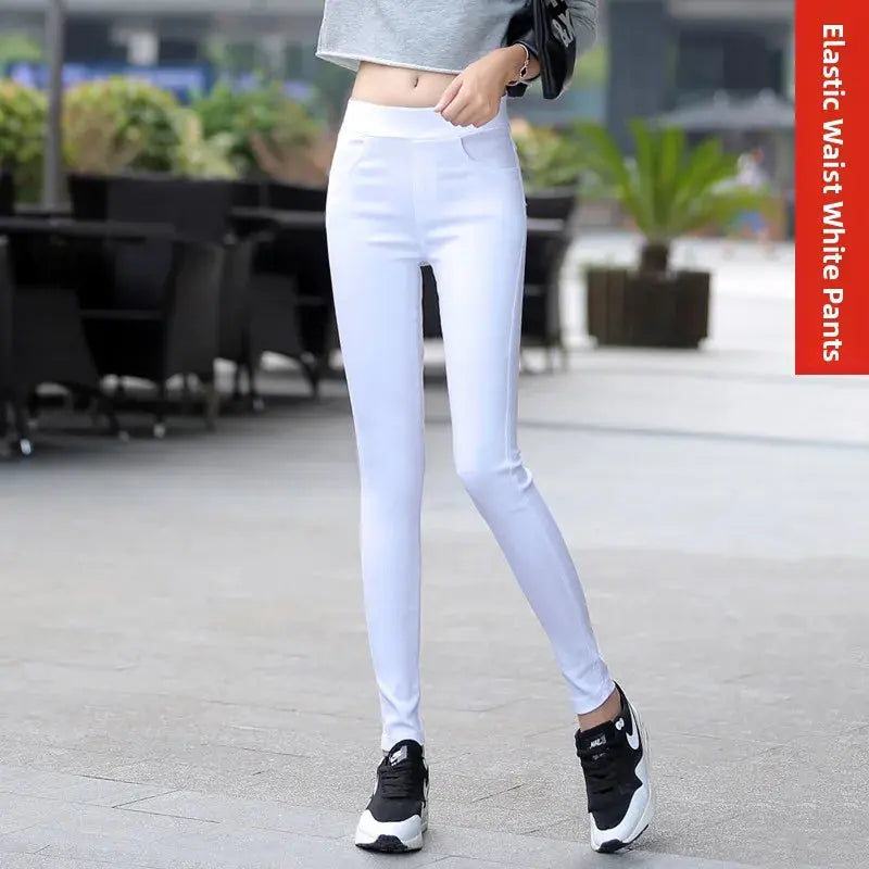 Leggings fins blancs taille haute pour femmes, plonnings adeazant d'été dix-huit, plonnings petit pied sie... MedSurgery Store pour la santé numérique