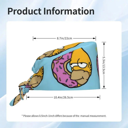 Personnalisé The Simpsons Cartoon Staff Medical Scrubs Hat Men Women Medical Nursing Surgical Scrub Caps MedSurgery Store For Digital Health