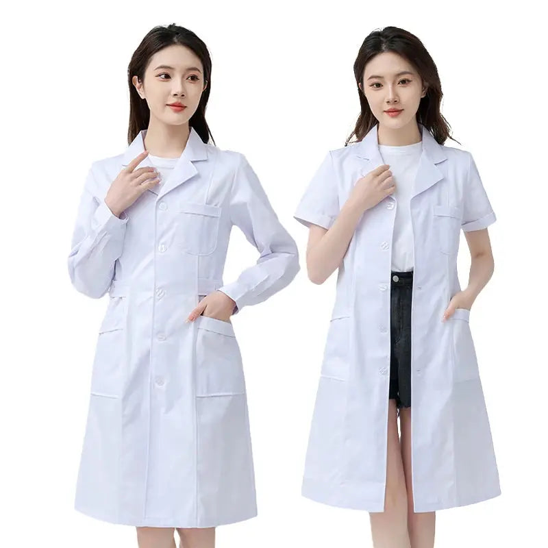 Blouse médicale blanche pour femme, blouse d'infirmière en coton, vêtements de travail d'hôpital, uniforme de travail professionnel de laboratoire scientifique de pharmacie MedSurgery Store For Digital Health