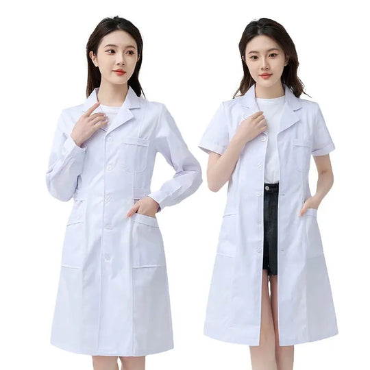 Blouse médicale blanche pour femme, blouse d'infirmière en coton, vêtements de travail d'hôpital, uniforme de travail professionnel de laboratoire scientifique de pharmacie MedSurgery Store For Digital Health