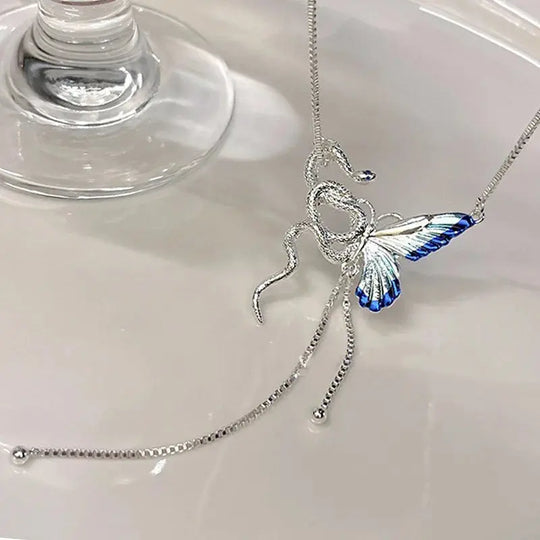Collier à pendentifs en forme de papillon et de serpent pour femmes, collier ras du cou à glands Y2K Punk, accessoire de bijouterie pour cosplayeurs MedSurgery Store For Digital Health