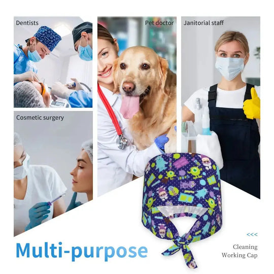 Casquette de travail réglable personnalisée avec dessin animé Monsters University, casquette chirurgicale pour hommes et femmes, casquette chirurgicale pour infirmières, médecins et chirurgiens MedSurgery Store For Digital Health