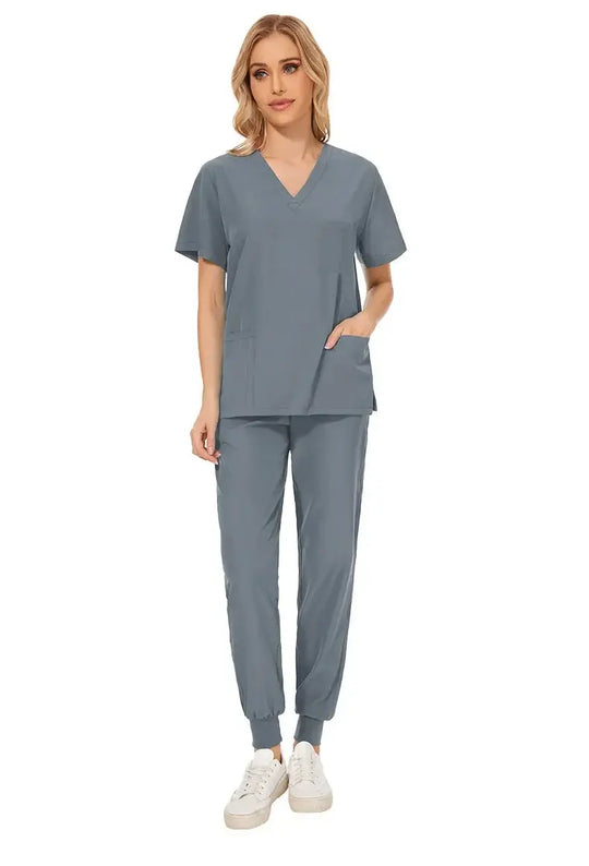 Uniformes médicaux moulants pour femmes, ensembles de blouses, accessoires de soins infirmiers, blouses de chirurgie hospitalière, cliniques dentaires, salons de beauté, vêtements de travail CJdropshipping