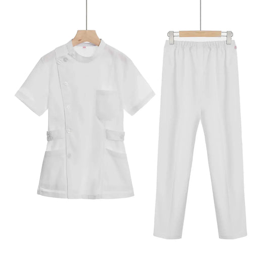 Ensemble de gommage court rose, uniforme médical pour infirmière et médecin, vêtements pour femmes, tenue d'infirmière deux pièces, robe d'hôpital de salon de beauté avec logo MedSurgery Store For Digital Health