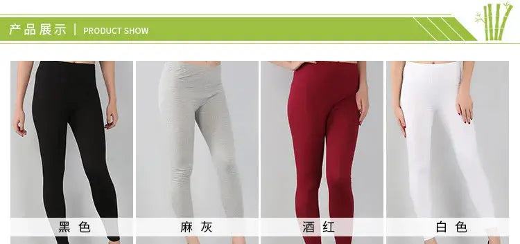 Leggings extensibles en fibre de bambou pour femmes, neuf points, décontractés, grande taille, printemps, été et automne, nouveau de 2024 DSers Fulfillment