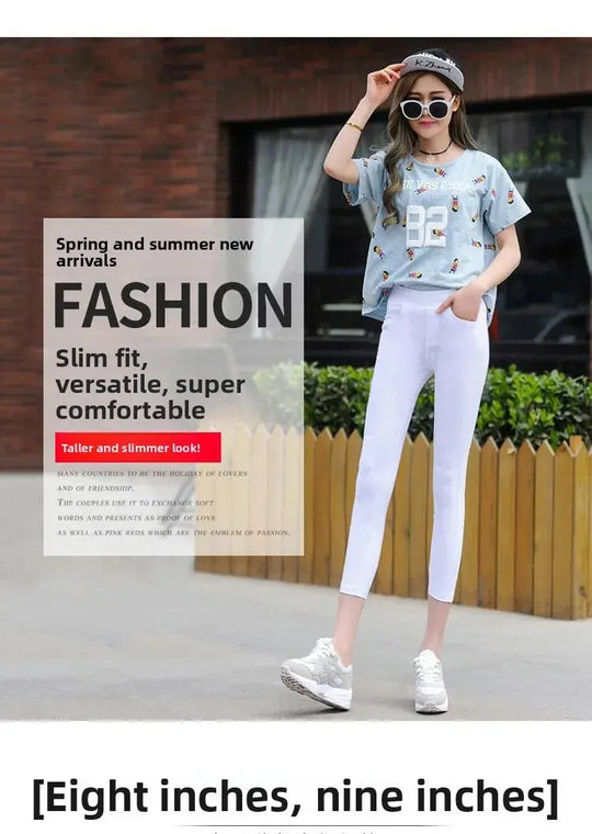 Leggings fins blancs taille haute pour femmes, plonnings adeazant d'été dix-huit, plonnings petit pied sie... MedSurgery Store pour la santé numérique