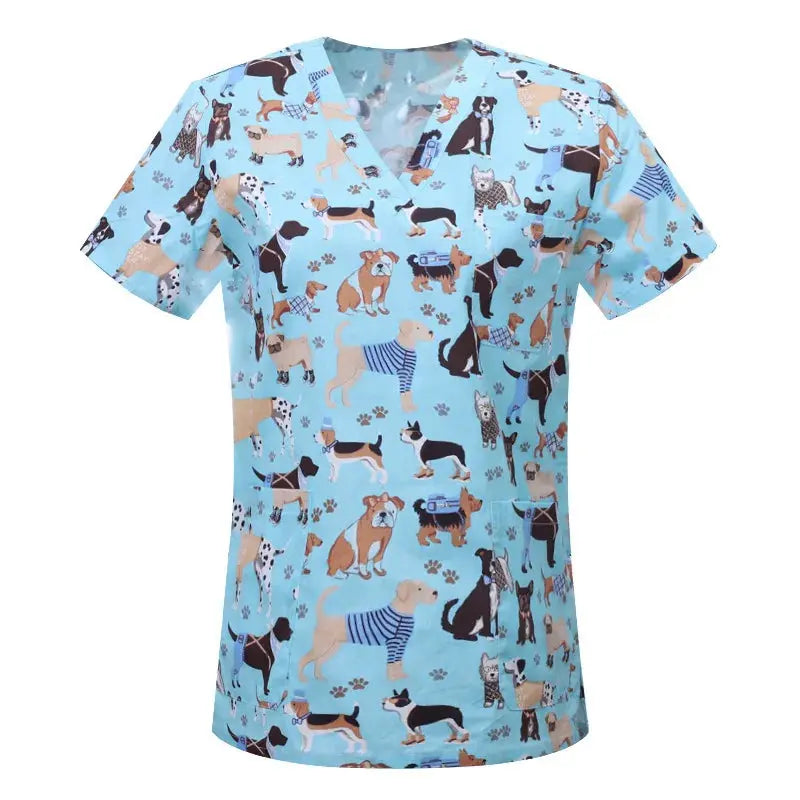 Blouse en coton imprimé animalier, blouse chirurgicale pour clinique vétérinaire, hôpital, soins infirmiers CJdropshipping