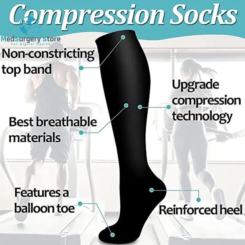 New Compression Socks Men Women Varicose Veins Compression Golfs Crew Middle Tube Crossfit Travel Nurse Socks EU 36-50 Meias